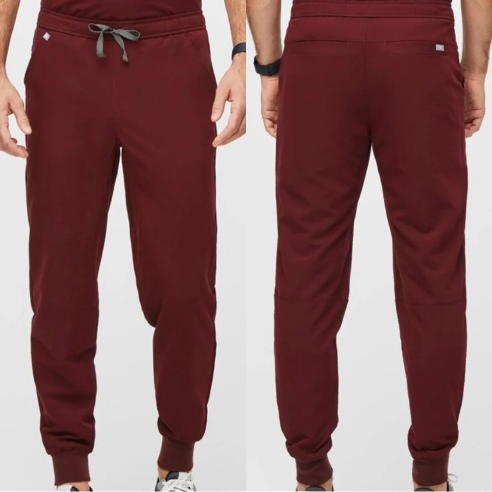 Figs Tansen Jogger Scrub Pants Maroon Red Medium